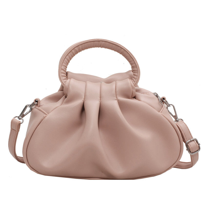 Wholesale Retro cloud pleated solid color versatile women's bag hand-held underarm bag shoulder bag messenger bag